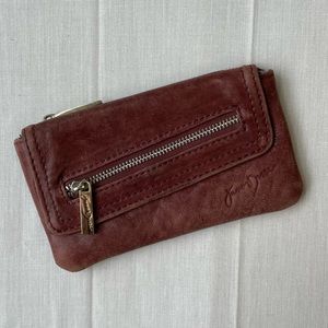 Junior Drake Brown Leather Zip-Top Coin Purse